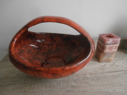 Ceramic basket with handles, centerpiece