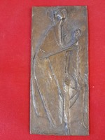 Erwin Huber Bronz Plakett az 1988-as Ausztriai Pápalátogatás Emlékére.16.5 cm.