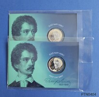 Sándor Petőfi 200 HUF commemorative coin serial numbered first day minted unc (2 pieces)