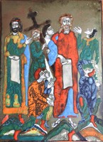 Tűzzománc kép - Jézus levétele  a keresztről