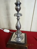 Silver-plated candlestick from 1897. Made into a lamp. Jokai.