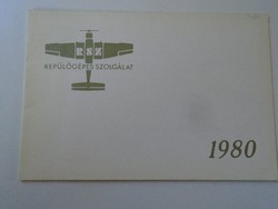 D195135  Repülőgépes Szolgálat Stúdió - 1980 Újévi lap - Váradi Sándor aláírásával