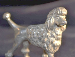 Ezüst kiskutya miniatűr ' 835 ' jelzéssel