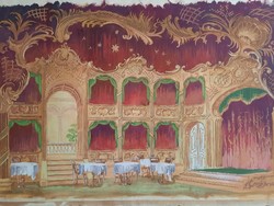 Decorative design - watercolor j.N. Theater interior, 61 x 41 cm