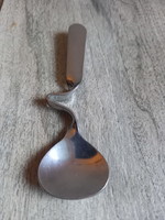 Régi acél dizájnos cukorszedő kanál (11,3x3,5 cm)