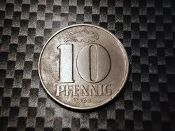 Német Demokratikus Köztársaság 10 pfennig, 1968