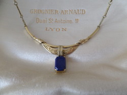 Antik arany kolié / nyakék / nyaklánc lapis lazulival