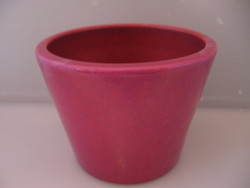 Pink, shiny ceramic bowl