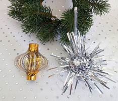 Retro fólia lametta karácsonyfa dísz  6-12cm