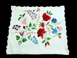 Decorative pillow embroidered with Kalocsa pattern, pillow cover 44 x 38 cm