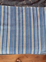 Homemade woven wall protector or table runner blue, white, beige 2.9m long