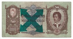 50 pengő 1932 "nyilaskeresztes" zöld felülbélyegzés