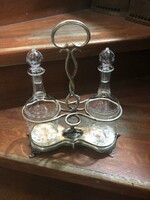 Art deco alpakka asztalközép, kináló, 26cm-es nagyságú. 6192