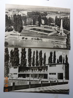 2 db régi képeslap együtt: Győr, strandfürdő (50-es évek)