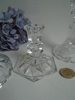 Crystal candle holder. Height: 8 cm.