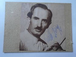 D195311 Jekelfalussy Piller György vívó  aláírása kartonra ragasztott, újságból kivágott fotón