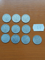 10 pieces of Hungarian 20 fils, all different year 48