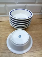 Alföldi porcelán kék csíkos, menzás kompótos tálkák