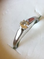 18K white gold-platinum solitaire ring with 0.2 ct brill