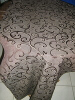 Beautiful brown tablecloth runner with an elegant baroque pattern