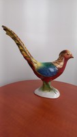 Bodrogkeresztúr ceramic colored pheasant, marked, flawless, height: 22.5 cm (tail feather), width: 25 cm