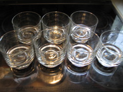 Set of 5+2 Ramazzotti glasses with gold lettering on the bottom