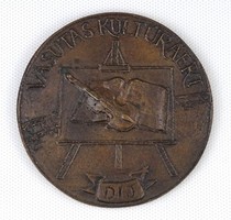 1N053 Vasutas kultúráért bronz plakett kék díszdobozában