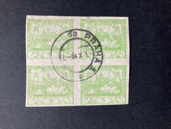 Csehszlovák pecsételt 4-es bélyegszelvény (Hradcany)