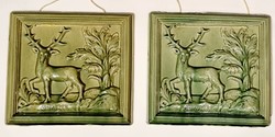 2 pcs deer deer ceramic wall ornament - ep