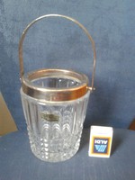 German branded art deco / vintage ice cube holder with lead crystal