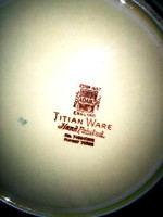 ROYAL ADAM'S TITIAN WARE  kidomborodó festett PUTTÓS KÍNÁLÓ TÁL -  33 cm - Art&Decoration