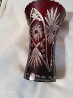 Burgundy polished vase 17cm