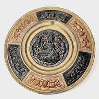 Copper wall plate depicting the Indian Hindu Shiva goddess Lakshmi Kamala - ep