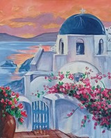 Painting entitled Santorini
