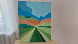 (K) abstract landscape painting 40x50 cm