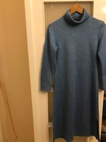 Brand new long sleeve lurex turtleneck dress. Blue color. Slitted side, made of stretch material. New collection