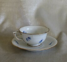Antik ritka herendi porcelán kávéspohár + alj  Kék mintás herendi porcelán-hibátlan