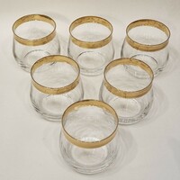 6 cognac glasses with gilded edges (bohemia glass) ep
