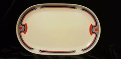 Alföldi porcelain oval serving bowl with red blue gray pattern 29 cm