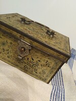 Meissen-i hagyma mintás - bádog doboz /  antik jelleggel