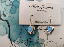 Israeli silver earrings with fire opal