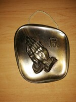 Copper wall picture convex praying hand 11*12 cm (kv)