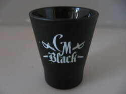 Kalibrált , mércés fekete Böckling pálinkás, likőrös pohár CM Black