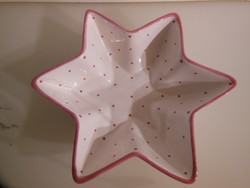 TÁL - GMUNDNER - 21 x 21 x 5  cm - CSILLAG ALAKÚ  - KERÁMIA - GYÖNYÖRŰ - HIBÁTLAN