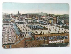 D195408 Régi képeslap Budapest Párisi Nagy Áruház -Nagy Tető Sétánya 1920k