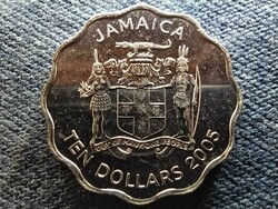 Jamaica II. Erzsébet (1952-) 10 Dollár 2005 UNC FORGALMI SORBÓL (id70008)