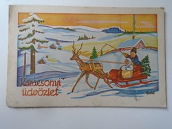 D195336 old postcard - Christmas - 1940k Gyulai