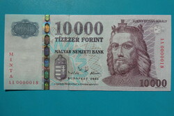 2006 AA 10.000 Ft MINTA UNC! Nagyon alacsony 18-as sorszámmal!