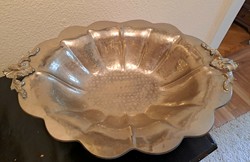 Antique silver-plated copper fruit bowl 56 cm