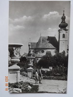 Régi képeslap: Győr, Karmelita templom (1958)